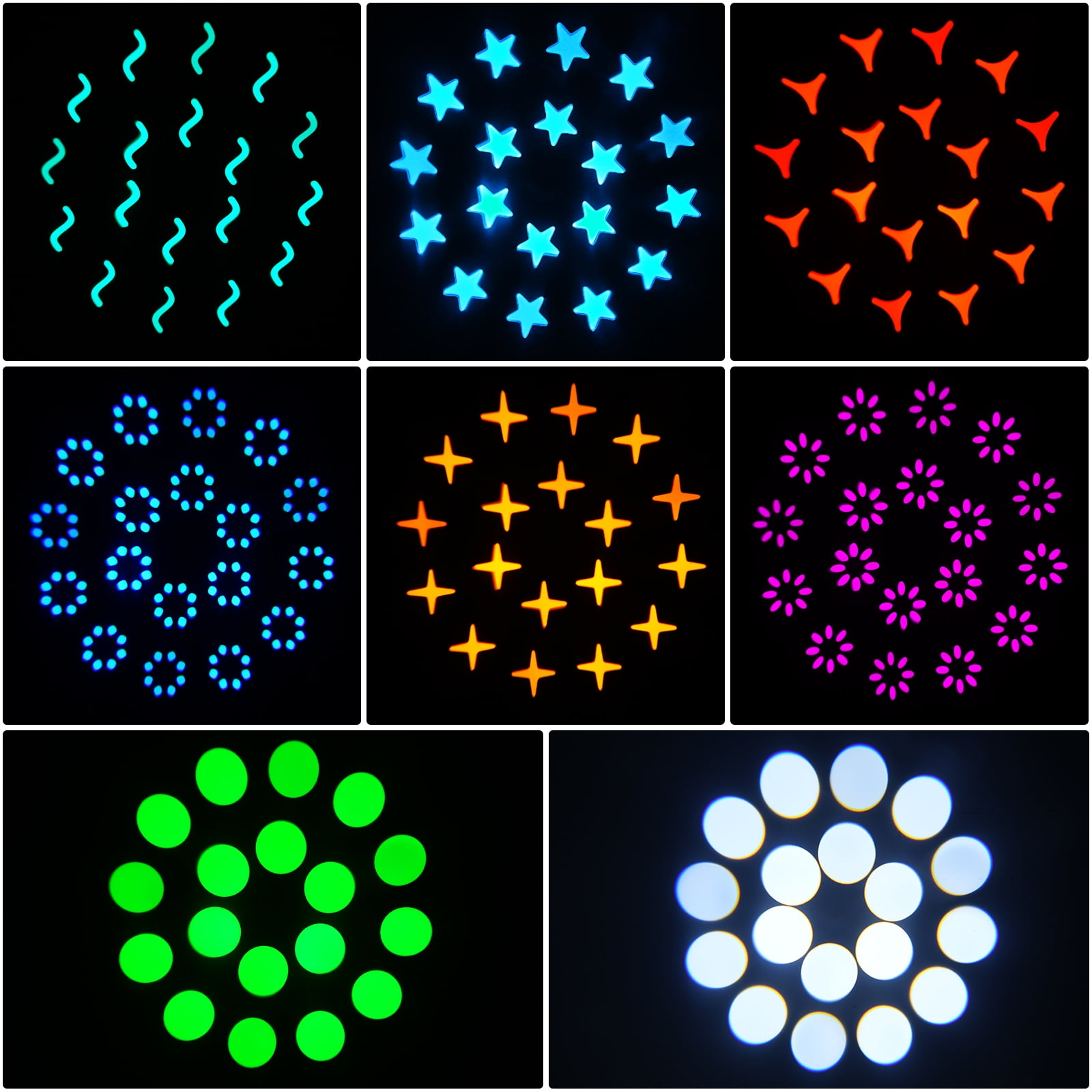 2-Pack 100W LED Beam Gobo Moving Head Stage Light Dazzling Effect DMX for Club KTV Disco DJ Party Lighting with Flight Case