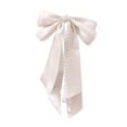 thumbnail image 1 of Bow Knot Spring Hair Clip, Pearl Tassel Hairband, Womens Ribbon Headg H7X, 1 of 9