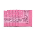 thumbnail image 2 of 12-Pack Bandana Head & face Wrap - Washable, Reusable, Unisex, 100% Cotton - Pink, 2 of 9