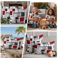 thumbnail image 5 of Red Grey Geometric Outdoor Pillow Covers, Waterproof Decorative Throw Pillowcases Set of 2, Abstract Art Modern Irregular Couch Cushion Cases with Zipper for Outside Patio Garden Sofa 20"x12", 5 of 9