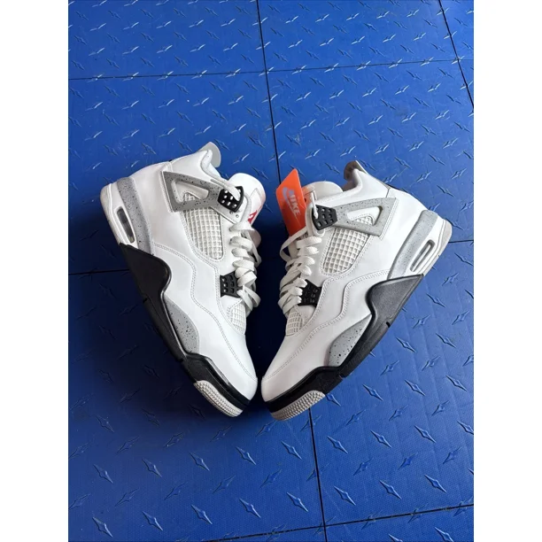 Jo r-dan 4 Retro Lifestyle Sneakers White Cement Mens White FV5029
