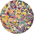 thumbnail image 1 of Unique Loom Estrella Géométrique Triangles Tapis 8' x 8' Rond Multi/Beige, 1 of 10