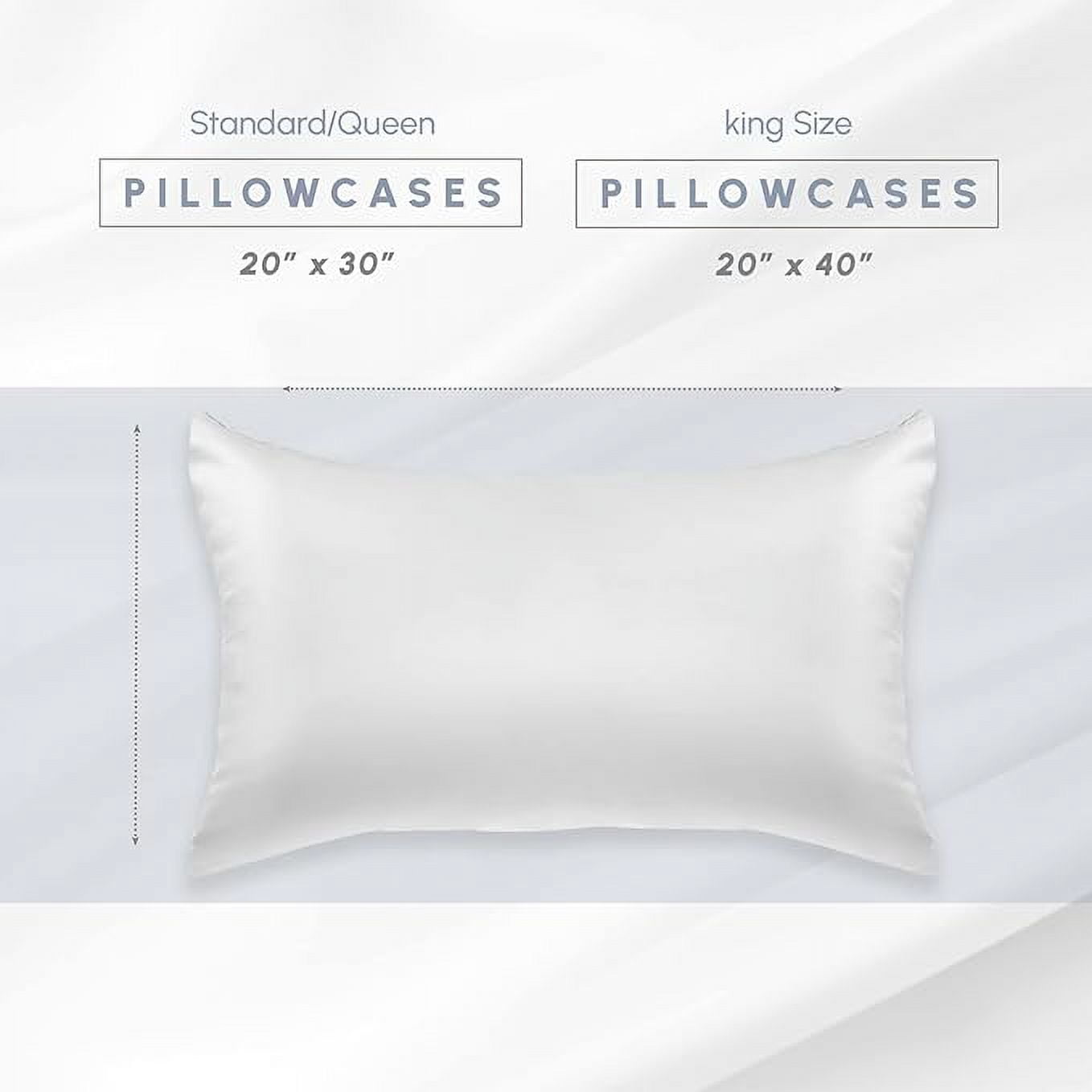 Cooling Viscose Satin Pillowcase 4-Pack Set with Hidden Zipper Closure,King, White