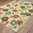 thumbnail image 4 of 6' X 9' Ivory Floral Stain Resistant Indoor Outdoor Area Rug, 4 of 6