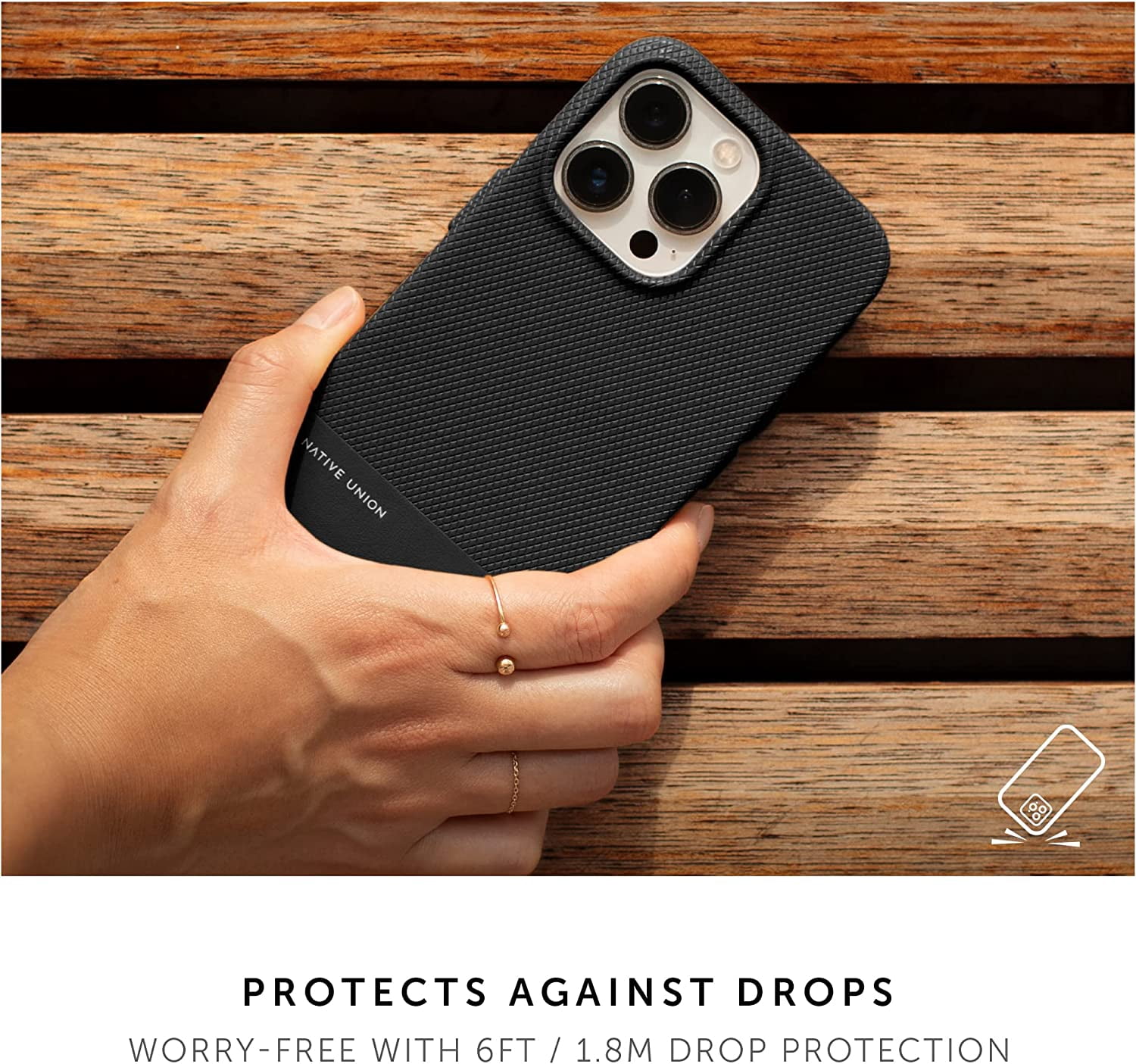 Native Union (Re)Classic Case – Magnetic 6ft Drop Protection – Compatible with iPhone 15 Pro(Black)