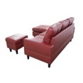 thumbnail image 6 of Ainehome Furniture Convertible Sectional Sofa with Ottoman Modern L Shape Sectional Couch Faux Leather Couch for Small Space, Red, 6 of 6