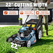 SENIX 22 170CC Gas Self Propelled Lawn Mower ,4 -in-1 , 72L/19 Gal Bag,6-Position Height Adjustment