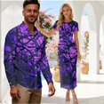 thumbnail image 2 of Psesaysky Couples Matching Outfits Purple Camo Print Couple Clothes Shirts or Sundress for Women Bodycon Pencil Mesh Dresses and Polos Shirts,His and Her Matched Clothes,S-3XL, 2 of 6