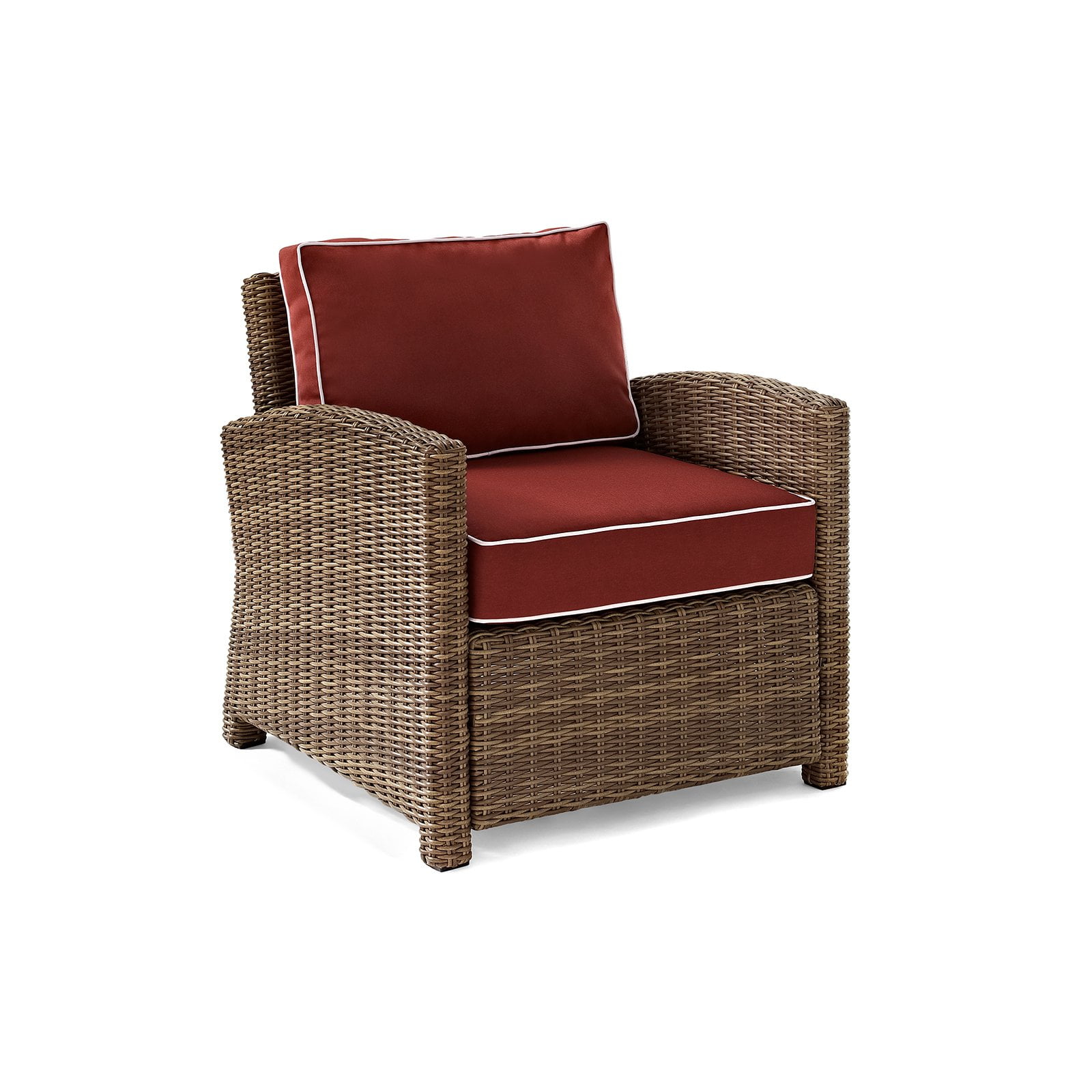 Crosley Furniture Bradenton Outdoor Wicker Arm Chair with Sangria
