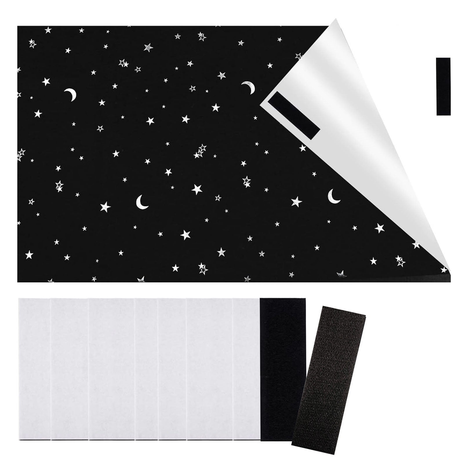 OIUR Portable Blackout Curtain No Drill Blackout Shade with Hook And Loop Tapes Cut-to-Size Window Cover Thermal Insulated Blinds for Bedroom Nursery