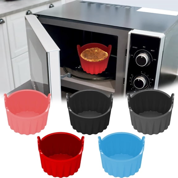 Homelyt Silicone Baking Cups Air Fryer Cups Food Grade Non Stick Egg Poacher Round Easy Release for Fryer Tray Souffle Dish Baking Molds Reusable