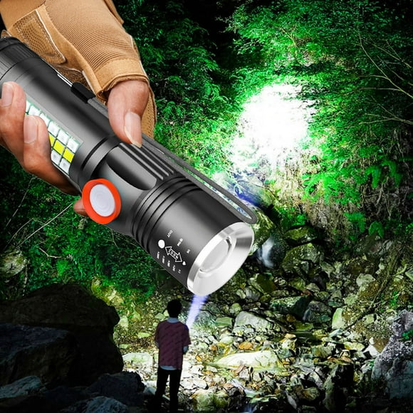 Boovnll Rechargeable Flashlights, Led Rechargeable Flashlight, Flashlights with Sidelight,Usb Rechargeable,Zoomable, Small Flashlight for Camping, Flashlights High Lumens, Flashlights, Flashlight