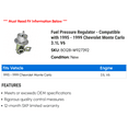 thumbnail image 2 of Fuel Pressure Regulator - Compatible with 1995 - 1999 Chevy Monte Carlo 3.1L V6 1996 1997 1998, 2 of 2