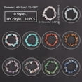 thumbnail image 2 of 10 pulseras elásticas de cuentas de piedras preciosas naturales para mujer, con chips elásticos para alinear chakras, superar el miedo y la ansiedad, 4,5-5 cm, 2 of 6