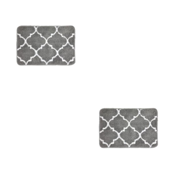 Injueey Textura y parte inferior antideslizante para una buena sensación de paso Alfombra de ducha Baño absorbente antideslizante Gris 40x60cm 2piezas