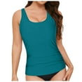 thumbnail image 5 of GEWSEY Tankini Tops for Women Swimwear Top Only Tummy Control Bathing Suit Top No Bottom (Dark Green, M), 5 of 9