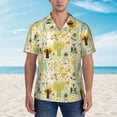 thumbnail image 2 of Xecao Animal Tree print Hawaiian shirt - a stylish short-sleeve button-down for men, perfect for casual beach and tropical outings., 2 of 9