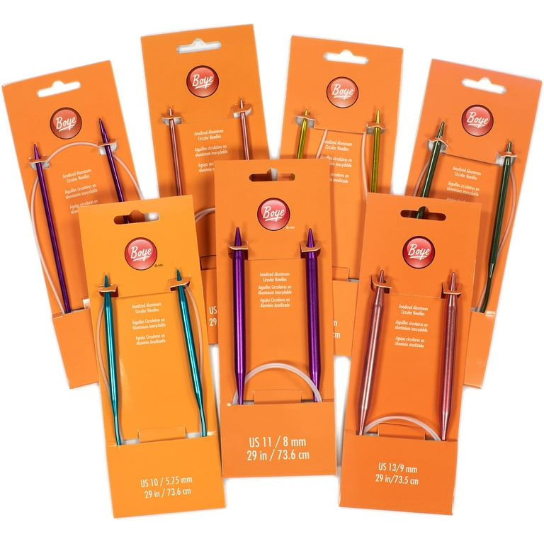 Boye 29 in Anodized Aluminum Circular Knitting Needles Size 10