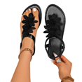 thumbnail image 5 of YOUYEDIAN Sandals for Women Summer Flat Sandals Fashion Comfortable Slippers Beach Open Toe Shoes(Black), 5 of 5