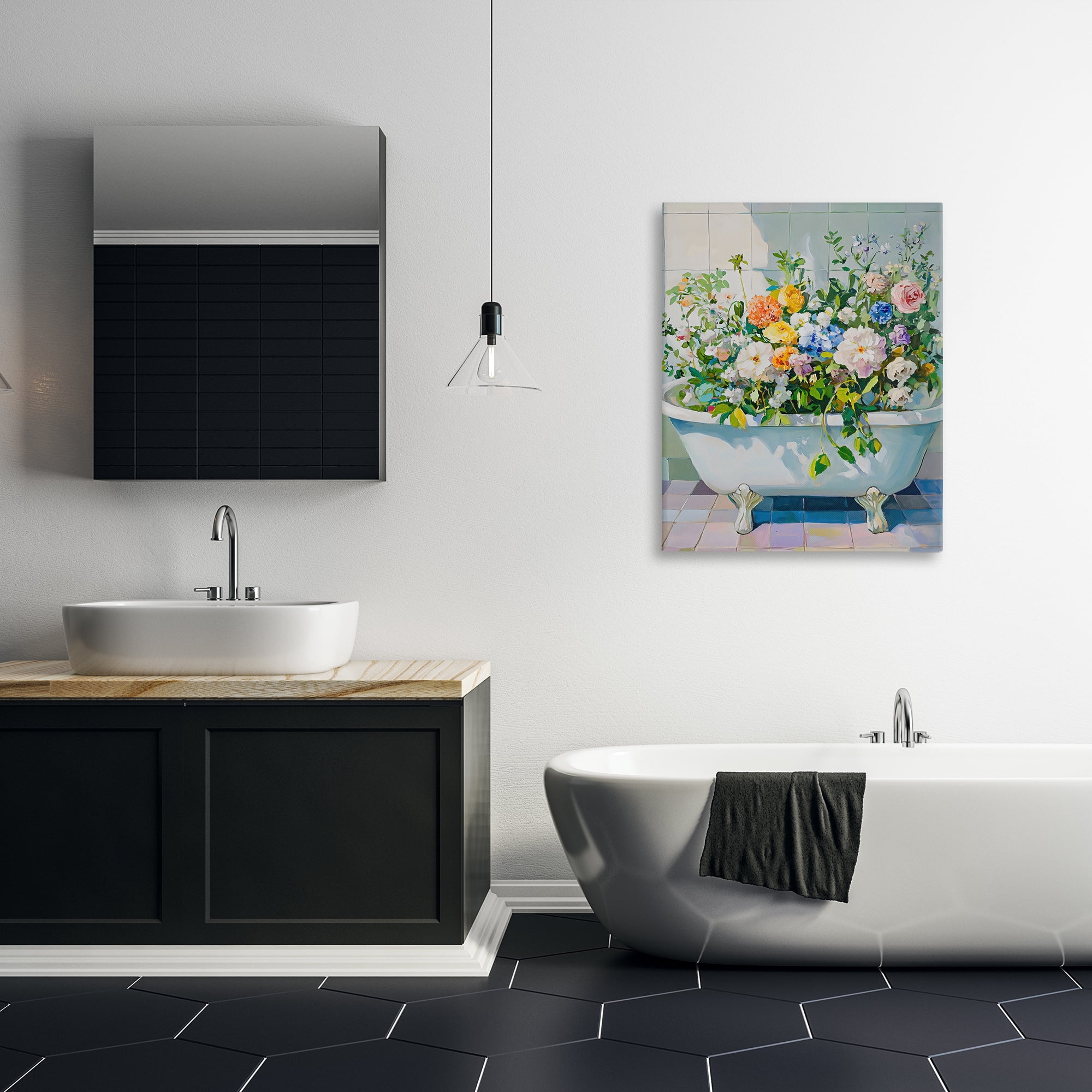 Stupell Industries Vintage Bathtub Bouquet Overgrowth Canvas Wall Art, design by The Prints Vibe