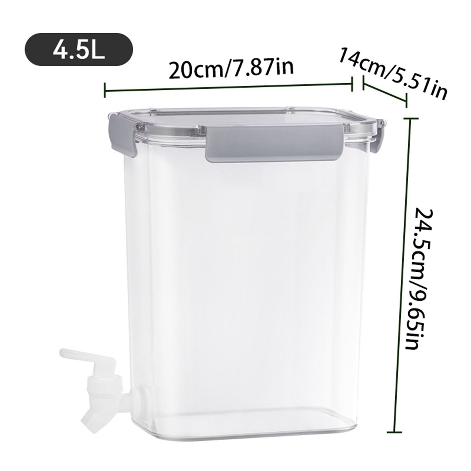 LHWEN Beverage Dispenser With Lid And Faucet 3.5L Food Grade Plastic Refrigerator Dispenser For Lemonade Cold Juice Iced Tea Injection Cooler Easy Pour Fits Most Fridges Large Opening Quick Lock Seal