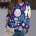 thumbnail image 2 of TAIAOJING Womens Fashion Easter Print O Neck Sweatshirt Round Neck Fit Pullover Tops Long Sleeve Workout Shirts Loose Blouse, 2 of 7
