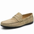 thumbnail image 3 of Men's Casual Loafers Slip On Leather Shoes Comfortable Lightweight Driving Shoes Male Moccasins Classic Penny Loafer Flats Boat Shoes Outdoor Walking Shoes, 3 of 14