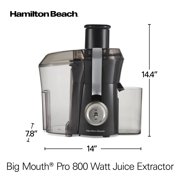 Hamilton Beach Big Mouth Pro Juicer Machine for Fruits and Vegetables with Extra Large Chute, Extractor de Jugos, Gray