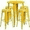 Yellow, variant on Flash Furniture Commercial Grade 30" Round Silver Metal Indoor-Outdoor Bar Table Set with 4 Square Seat Backless Stools