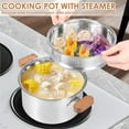 thumbnail image 5 of 3n1 Stainless Steel Steamer Pot with Steamer Insert and Mesh Basket 2.6Quart Stock Pot with Lid and Handle for Gas Stove Induction Cooktop, 5 of 12