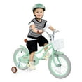 thumbnail image 4 of Costway Bicicleta infantil ajustable con rueda de entrenamiento para niñas de 4 a 7 años, color verde, 4 of 4