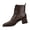 Brown, variant on Womens Booties Chunky Mid Heel Ankle Boots Lace up Square Toe Vintage Comfortable Winter Shoes White 7(39)