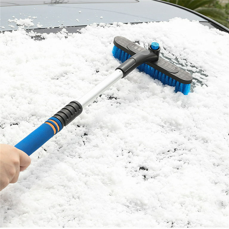  EcoNour 27 Aluminum Snow Brush with Ice Scrapers for Car  Windshield and Window  Car Snow Scraper and Brush with Ergonomic Foam Grip  Winter Accessories (Orange) : Automotive