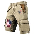 thumbnail image 5 of FUZHIQ Cargo Shorts for Men Tactical 250 Anniversary USA American Flag Graphic 4th of July Shorts with Pockets,5-6 Years, 5 of 5