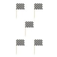 thumbnail image 2 of pitrice 100 Pieces Accessories Racing Toothpicks Flags Markers Mini Muffin Cocktail Fruit Sticks Food Dining black white plaid 5Set, 2 of 6