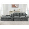 thumbnail image 6 of Cloud Sectional Sofa 107.9" Grey Chenille - Flexible Modular L-Shape Couch with Double-Layer Cushions & Side Pockets for Living Room Comfort, 6 of 64
