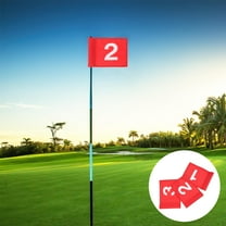 HONITANO Golf Course 3Pcs Red Nylon Rectangular Golfing Putting Flags for Anti-Wear