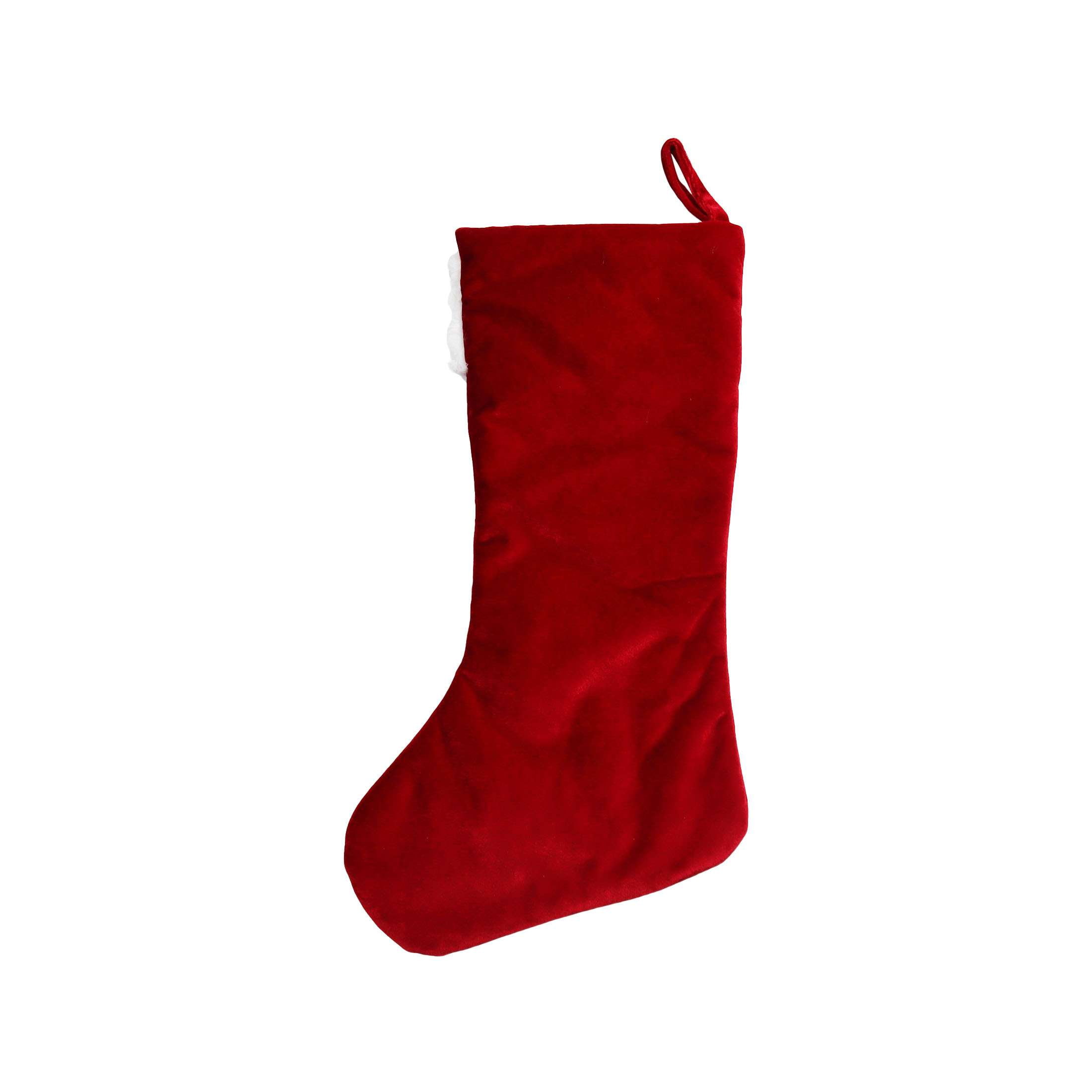 Velvet Christmas Stocking, Burgundy, 18.75", by Holiday Time