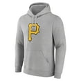 thumbnail image 2 of Men's Heather Gray Pittsburgh Pirates Official Logo Fitted Pullover Hoodie, 2 of 3