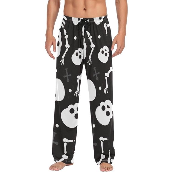 GZHJMY Halloween Skeleton Pajama Pants For Men, Men's Separate Bottoms, Lounge Pants with Pockets, Christmas New Year Birthday Gifts, X-Large, Christmas New Year Birthday Gifts, X-Large