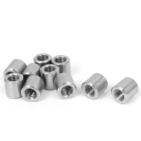 - Unique Bargains 10pcs M6x10mmx10mm 304 Stainless Steel Threaded Sleeve Rod Round Connector Nuts