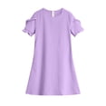 thumbnail image 4 of vigerkar Robes d'Été pour Filles T-Shirt Décontracté Col Ras du Cou Manches Pétales Robe de Vacances (Violet, 14-15 Ans), 4 of 8