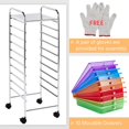 thumbnail image 6 of LINJH 10 Drawer Cart Rolling Plastic Storage Cart and Organizer Multipurpose Mobile Rolling Utility Storage Organizer for Home Office School and Workshop, Multicolor, 6 of 9