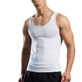 thumbnail image 3 of Men Workout Tank Tops Athletic Quick Dry Beater A Shirt Undershirt Quick Dry Muscle Tops Sleeveless Tee Shirts Summer White M, 3 of 7
