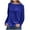 Blue, variant on Scyoekwg Trendy Long Sleeve Shirts for Women Gold Velvet Round Neck Dressy Blouses Casual Solid Color Loose Soft Blouses (Army Green,XXXL)