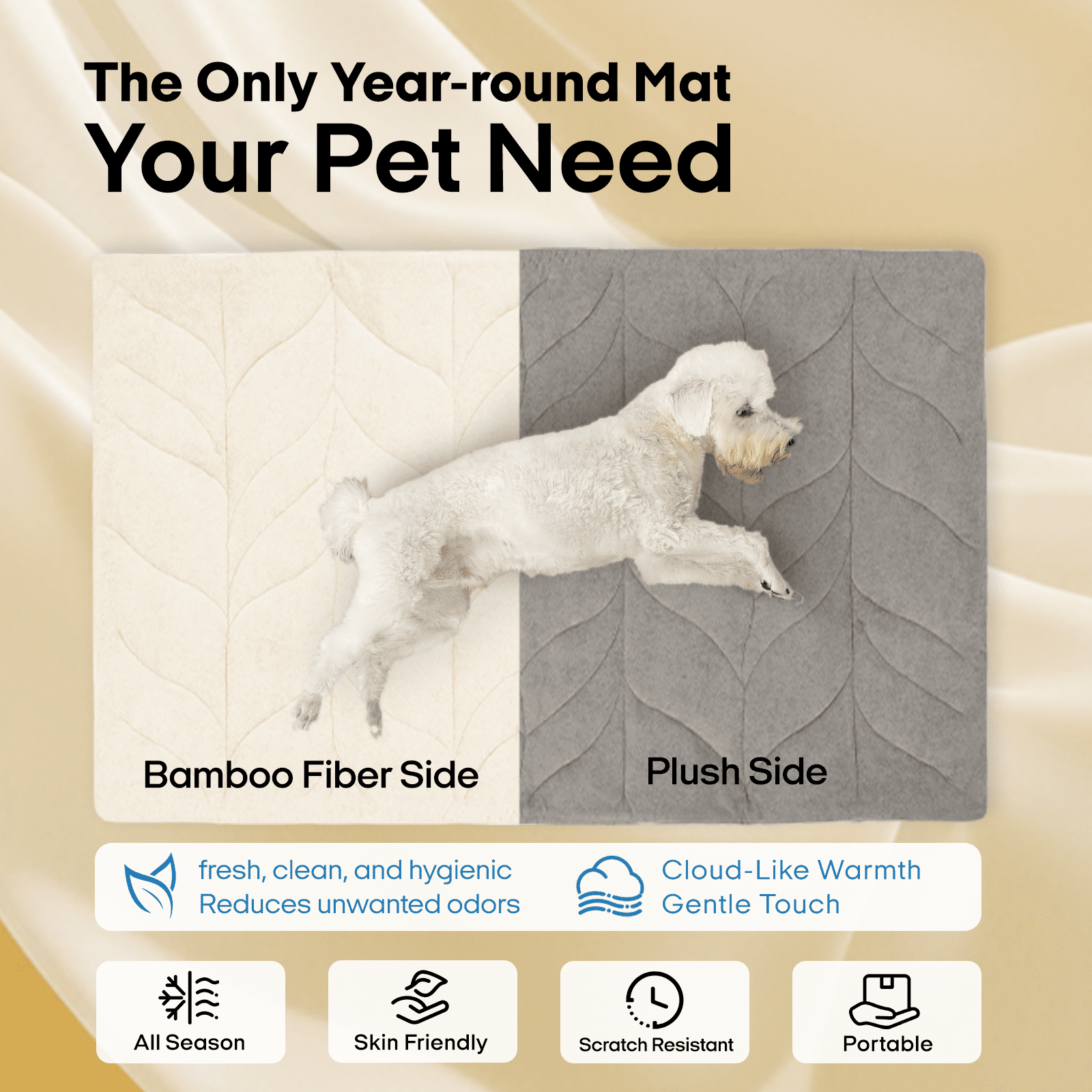 Vagascape Cooling Pet Mat – All-Season Cooling Pad for Dogs & Cats, Washable Crate Bed, Large