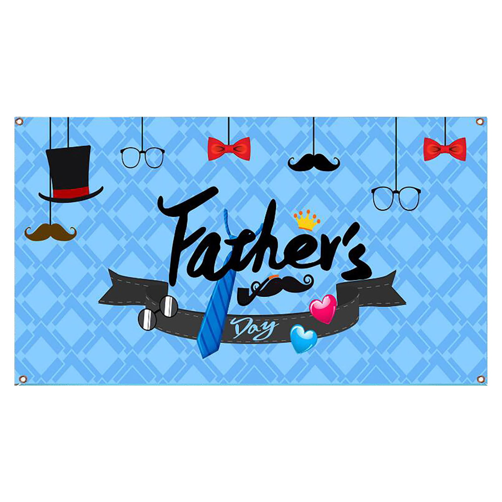 Dudaacvt 7x5ft Happy Fathers Day Backdrop Blue Background Tie Photography Studio Props Party Decoration D433