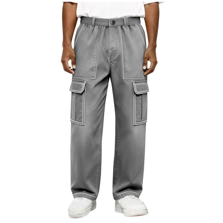 Zynoxe Cargo Pants for Men with Multi Pockets Classic Button