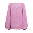 thumbnail image 4 of Lilgiuy Women's Sweater Coat Top Cardigan Loose Hollow Out Long Sleeve Coat，Hot Pink,6 Winter Fashion 2022, 4 of 5