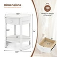thumbnail image 5 of Topcobe 2-Tier Round End Table Mid Century Modern Nightstand, End Tables Living Room, Modern Furniture for Home-White, 5 of 7